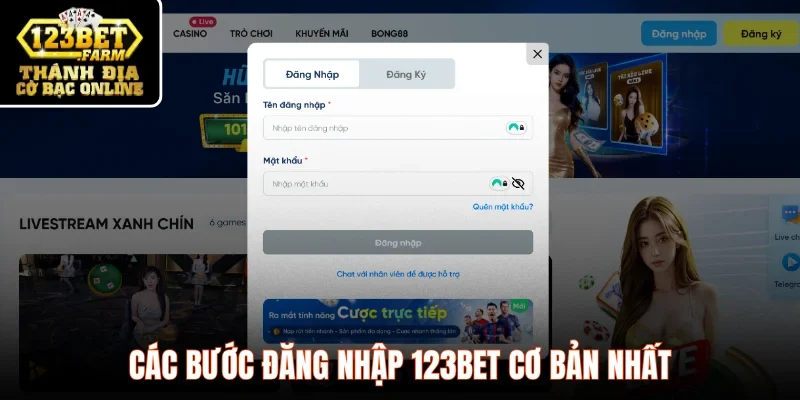 Các bước đăng nhập 123BET cơ bản nhất